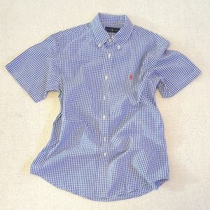 Ralph Lauren Blue and White Checkered Shirt